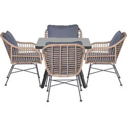 Garden Impressions Lucas tuinset 5-delig - Mina tuintafel 90x90 cm