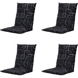 Madison -  Tuinstoelkussen Lage Rug Joah grey - Ca. 105x50 cm - Set van 4