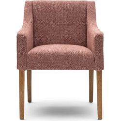 Riviera Maison Savile Row Dining Armchair, chenille jacquard, coral pink