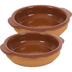 Gerimport Tapas schaaltje - 2x - San Sebastian - met handvat - 15 cm - Snack en tapasschalen