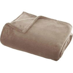 Atmosphera Plaid deken - beige - polyester - 125 x 150 cm - Plaids