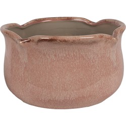 Clayre & Eef Bloempot  Ø 20x11 cm Roze Keramiek Plantenpot