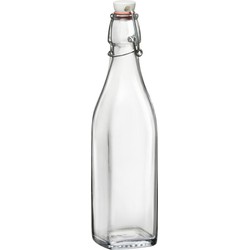 1x Limonadeflessen/waterflessen transparant 250 ml vierkant - Weckpotten