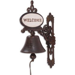 A PAIR OF CAST IRON WELCOME BELLS