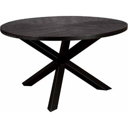 Tower living Viola round diningtable iron star leg - 130 - black