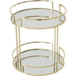 Etagère Organizer 2 laags Mirror Tray – Goudkleurig - Ø21 x H23 cm