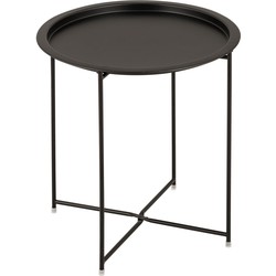 SVJ Bijzettafel Rond - 47 x 47 x 51 cm - Metaal - Zwart