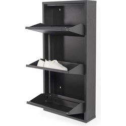 Spinder Design schoenenkast Billy 3 - Zwart - 6 paar schoenen