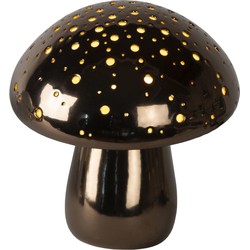 Champignonvormig tafellampje mat zwart chroom 1xE14