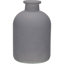 Jodeco Bloemenvaas Avignon - Fles model - glas - mat grijs - H17 x D11 cm - Vazen