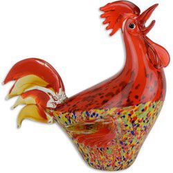 A MURANO STYLE GLASS FIGURINE OF A ROOSTER