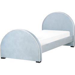 NOZAY - Eenpersoonsbed - Lichtblauw - 90 x 200 cm - Fluweel