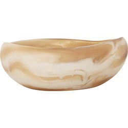 MUST Living Bowl Rafael Brown/White small,±9xØ25 cm, resin brown/white swirled