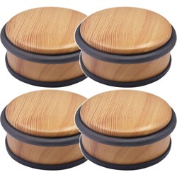 5x Stuks ronde deurstopper houtlook 10 x 4,5 cm van metaal - Deurstoppers