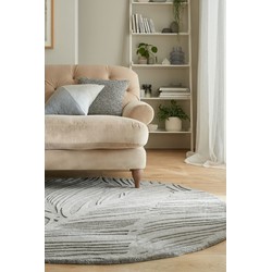 Rond Modern Wollen vloerkleed - Lino Leaf Grijs