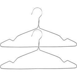 Set van 20x stuks metalen kledinghangers grijs 40 x 20 cm - Kledinghangers
