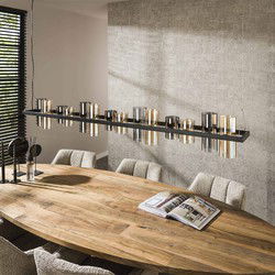 Hanglamp Gemixt Glas - 14-Lichts - 190x20x150cm