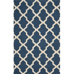 Safavieh Trellis Indoor handgetuft vloerkleed, Cambridge collectie, CAM121, in Navy Blue & Ivory, 152 X 244 cm