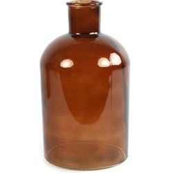 Countryfield vaas - bruin - glas - apotheker fles - D17 x H30 cm - Vazen