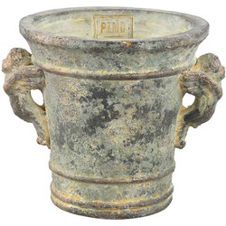 PTMD Punch Ronde Pot - 21 x 17,5 x 17,5 cm - Cement - Groen