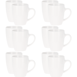 OTIX Cappuccino Mokken - Koffietassen - Set van 12 - Wit - 200 ml - Porselein - Koffiebekers - koffiekopjes