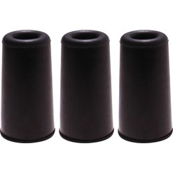 Deltafix Deurbuffer - 3x - deurstopper - zwart - rubber - 75 x 40 mm - Deurstoppers