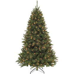 Triumph Tree Bristlecone Kunstkerstboom met LED Verlichting - H215 x Ø127 cm - Donkergroen