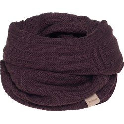 Knit Factory Bobby Gebreide Colsjaal Dames & Heren - Nekwarmer - Ronde Sjaal - Aubergine