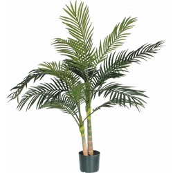 Groene Areca/goudpalm palmen kunstplanten 120 cm met zwarte pot - Kunstplanten