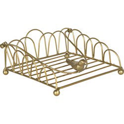 Clayre & Eef Servettenhouder  20x20x9 cm Goudkleurig Ijzer Vierkant Servethouder