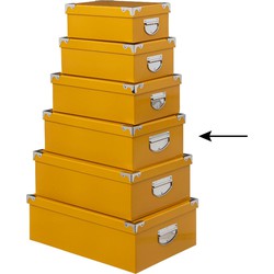 5Five Opbergdoos/box - geel - L40 x B26.5 x H14 cm - Stevig karton - Yellowbox - Opbergbox