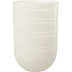 J-line - Vaas Rond Geslepen Glas Wit - 24x24x36cm