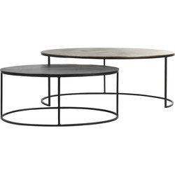 Light&living Salontafel S/2 80x48x33+103x60x40 cm PAXSON ant brns+dk brns