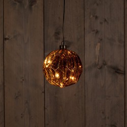 Glass Ball Antique Gold 12Cm 10Led Classic Warm / Mercu