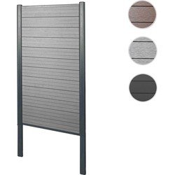 Cosmo Casa Privacy Sarthe- Windschermhek- Aluminium palen om in te betonneren - Basiselement smal- 100 cm grijs