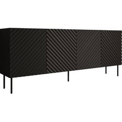 Meubella - Dressoir Laguna - Zwart - 200 cm