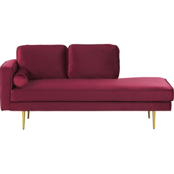 Beliani MIRAMAS - Chaise longue-Rood-Fluweel