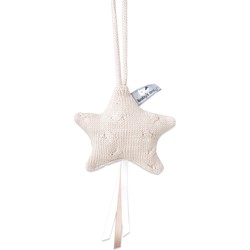 Baby's Only Gebreide decoratie hanger ster Cable - Decoratieve accessoires - Beige - Met ophanglusje