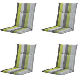 Madison -  Tuinstoelkussen Lage Rug Victoria green - Ca. 105x50 cm - Set van 4