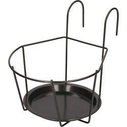 Esschert Design Bloempot - 3x - metaal - balkon hanger potten - 18 cm - Plantenbakken