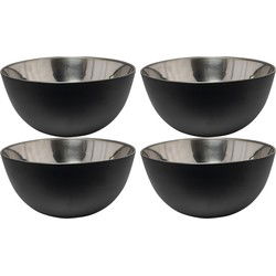 Svenska Living - 4x - Kommetjes/schaaltjes - mat zwart - RVS - D19 x 9.5 cm - serveerschalen - Serveerschalen