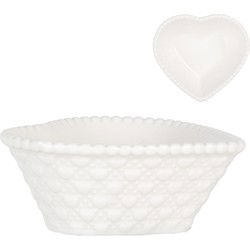 Clayre & Eef Kom 75 ml Wit Keramiek Hartvormig