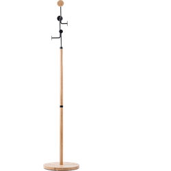 Hook coat stand houten staande kapstok black - 170 cm