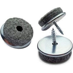 Viltglijders - 8x - bruin - metaal - 20 mm - meubelbeschermers - Meubelviltjes