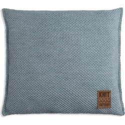 Knit Factory Zoë Sierkussen - Stone Green Mêlee - 50x50 cm - Inclusief kussenvulling