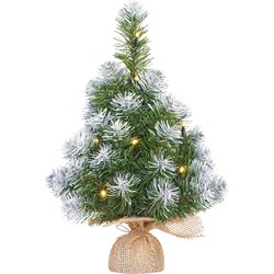 Mica Decorations Kunstkerstboom - nepsneeuw - 10 LEDs - 45 cm - Kunstkerstboom