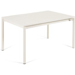 Kave Home - Zaltana uitschuifbare aluminium buitentafel met mat witte afwerking 140 (200) x 90 cm