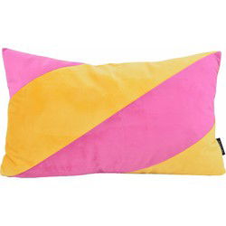 Sierkussen Velvet Swirl Geel/Roze | 30 x 50 cm  | Fluweel/Polyester