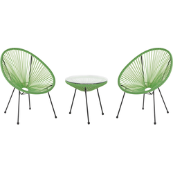 ACAPULCO II - Bistroset voor 2 - Groen - PE rotan