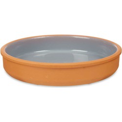 Tapas/hapjes serveren/oven schaal terracotta/grijs 23 x 4 cm - Snack en tapasschalen